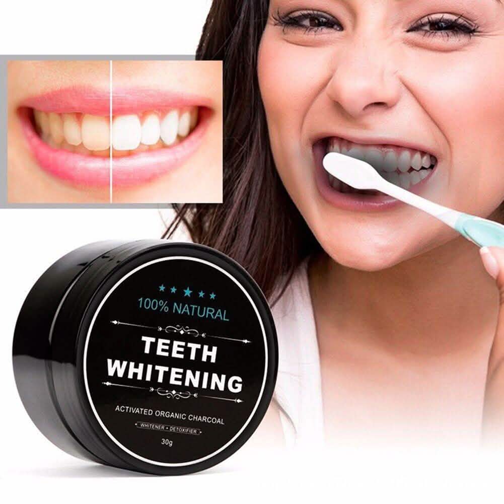 100% Natural Charcoal Teeth Whitening Powder
