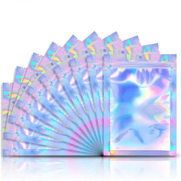 100-Pack: Resealable Holographic Foil Bags