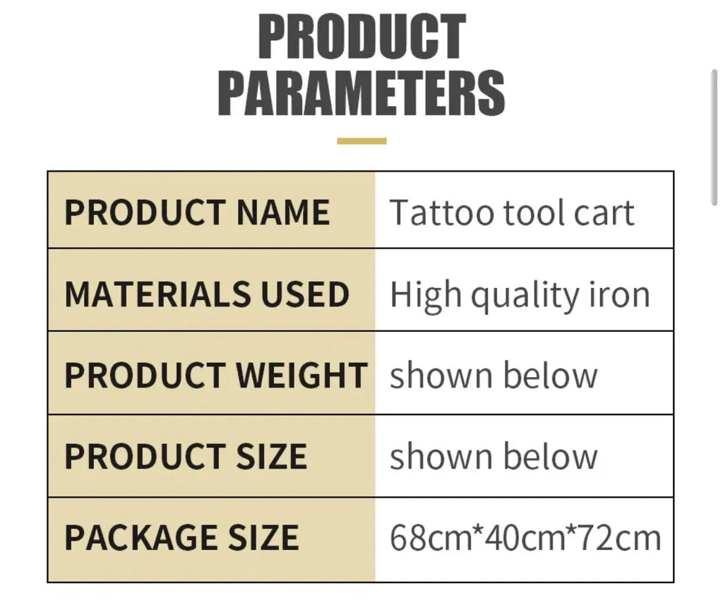 Multifunctional tattoo tool workbench tool car
