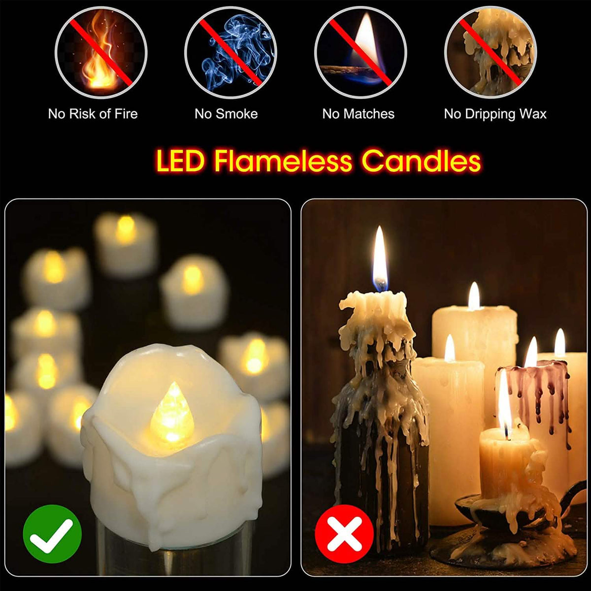 12-Pack: LED Timer Candle Decoration