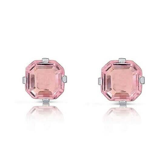 1.3 Carat Cz Asscher-Cut Sterling Silver Stud Earrings