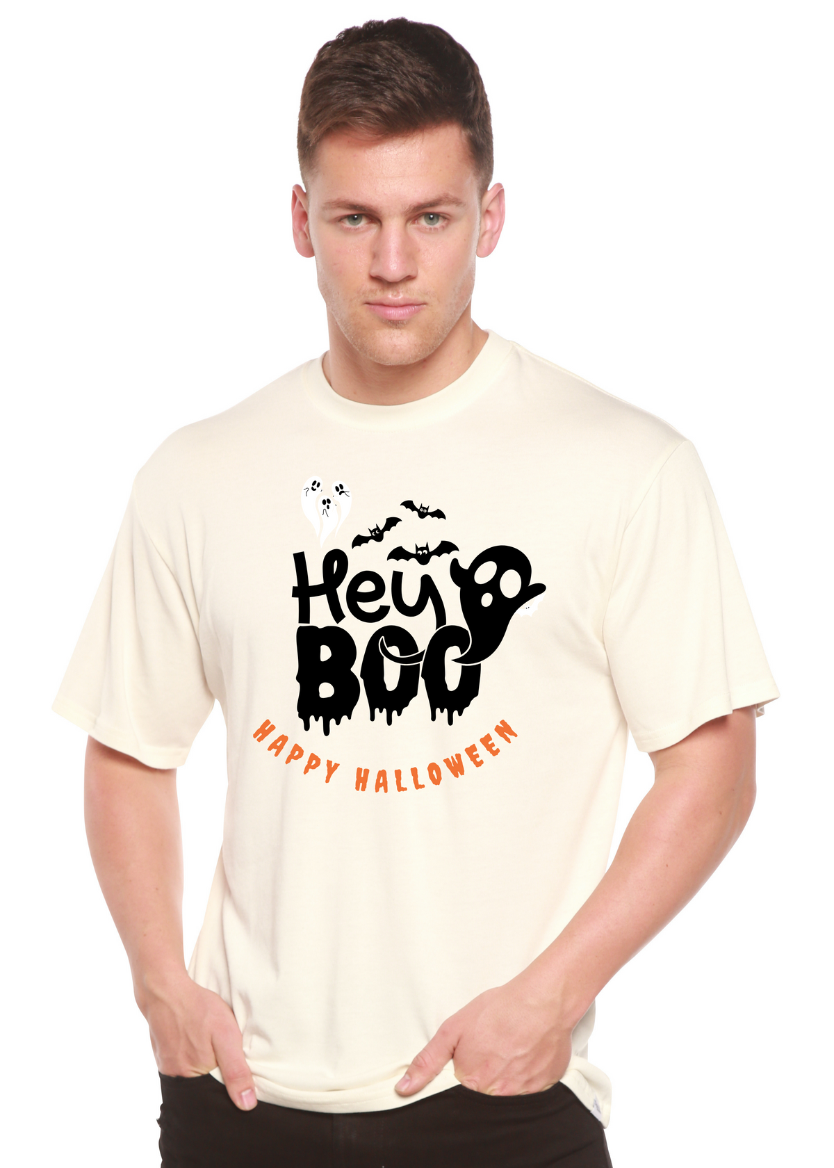 Hey Boo Men's Bamboo Viscose/Organic Cotton Short Sleeve Graphic T-Shirt