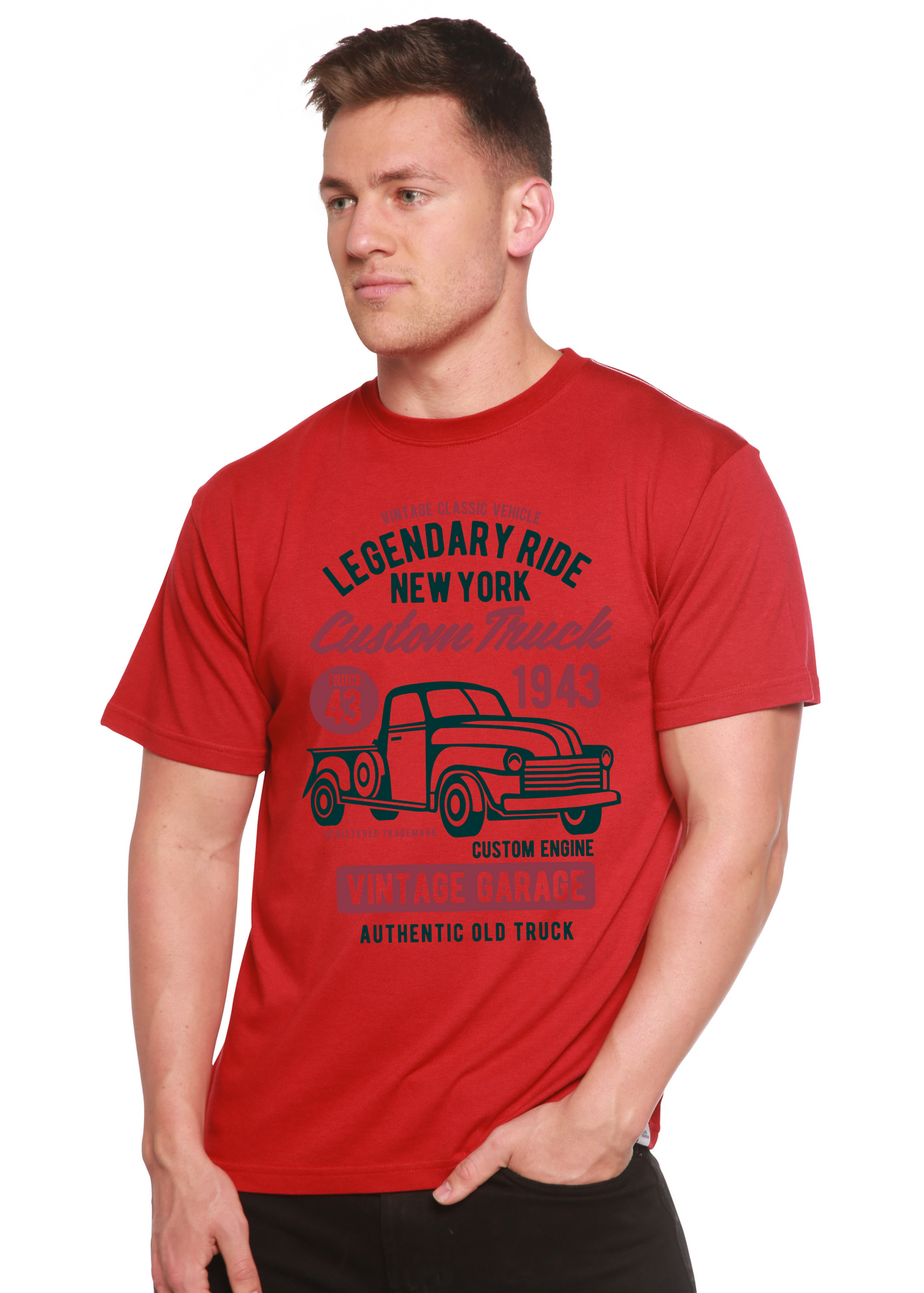 Legendary Ride Custom Truck Men's Bamboo Viscose/Organic Cotton Short Sleeve Graphic T-Shirt