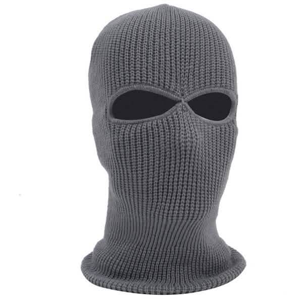 2 Holes Full Face Cover Hood Knitted Balaclava Face Mask