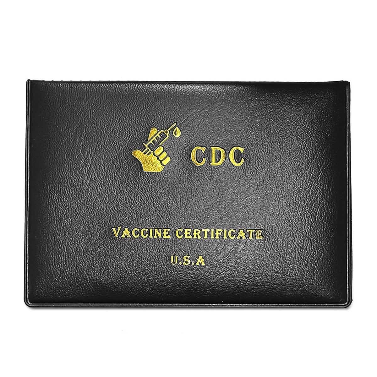 2-Pack: Faux Leather CDC Vaccination Card Immunization Record Protector Holder
