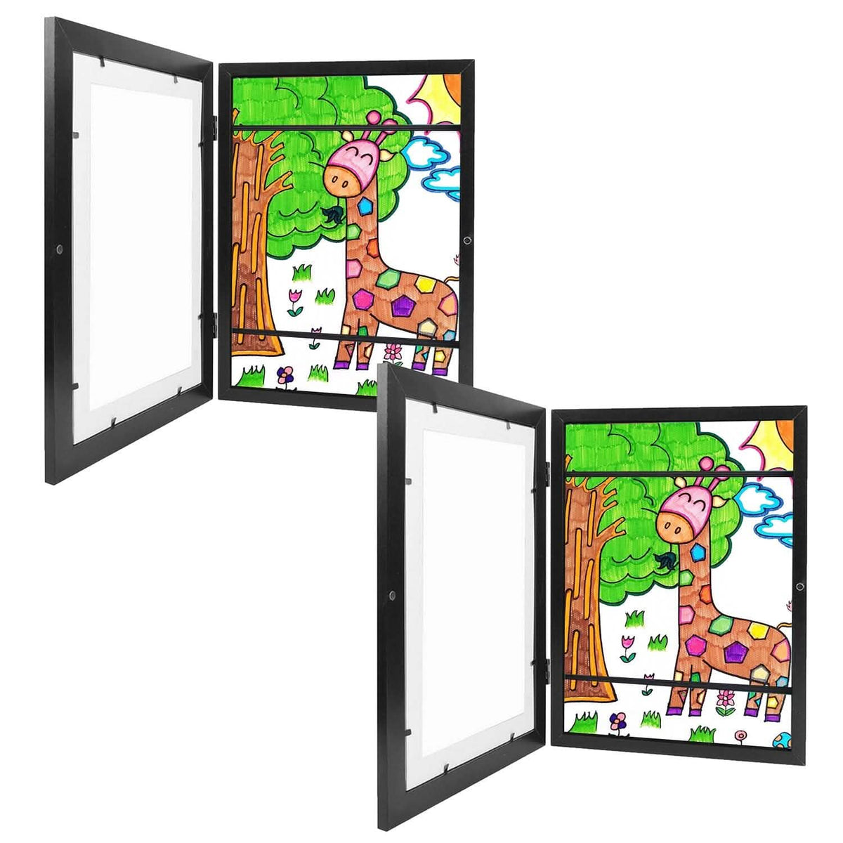 2-Piece: Kids Art Frame Front Opening Wooden Picture Frame