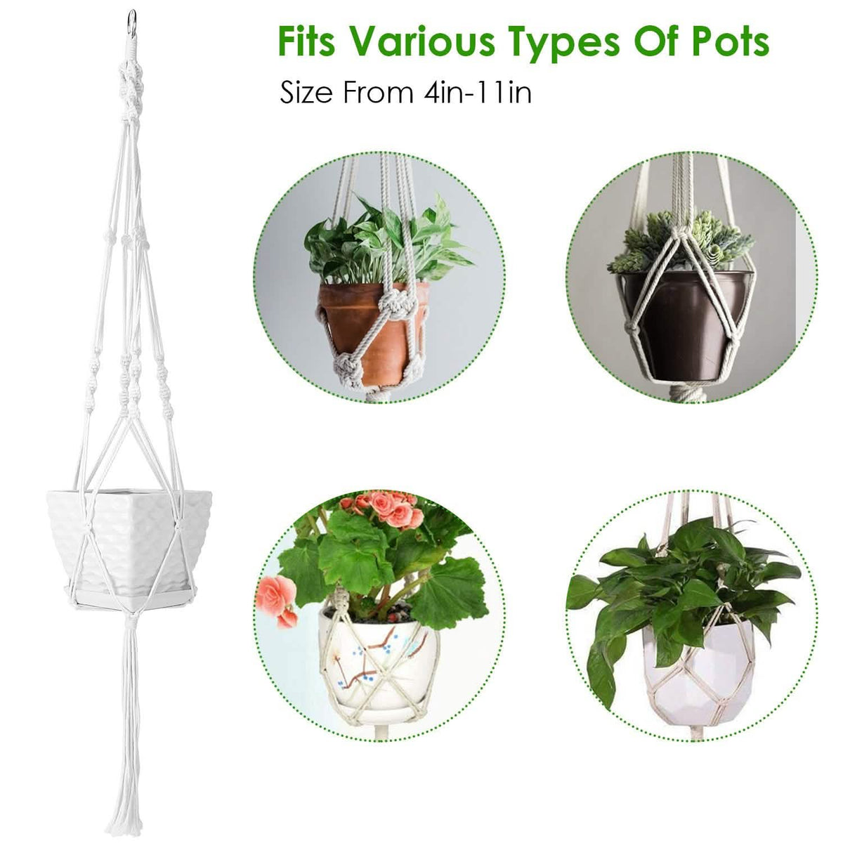 2-Piece: Plant Hanger Flowerpot Net Bag
