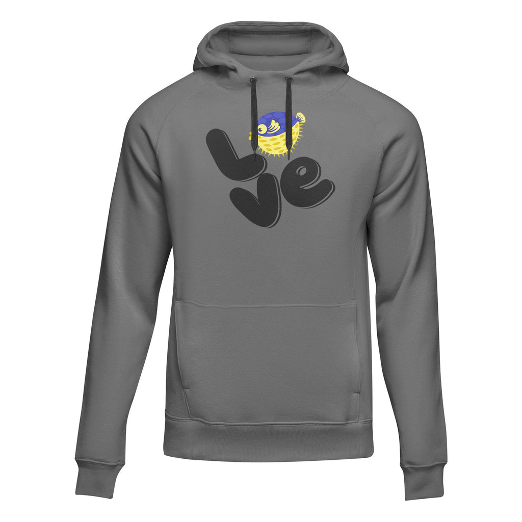 Love Fishing Blue Blowfish Globe Unisex Hoodie
