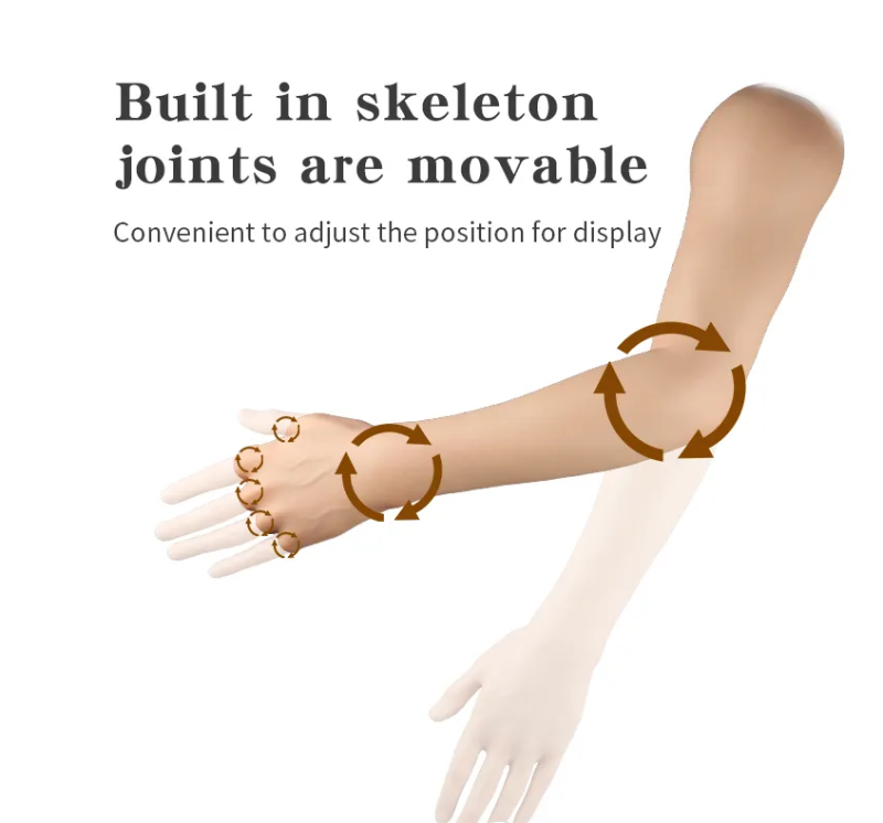 Realistic Silicone Full Arm Tattoo Practice Model – Adjustable Joints for Creative Practice & Studio Decor