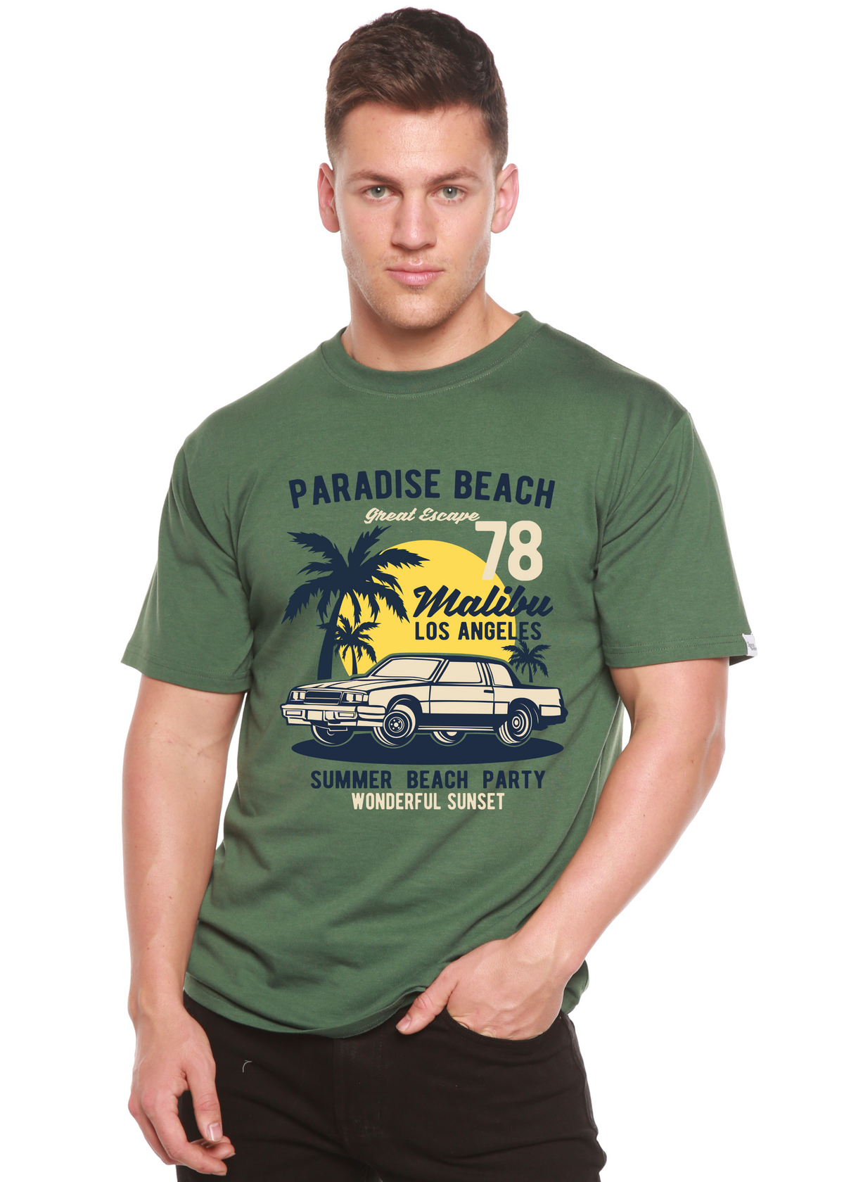 Paradise Beach Spun Bamboo® Men's Bamboo Viscose/Organic Cotton Short Sleeve Graphic T-Shirt