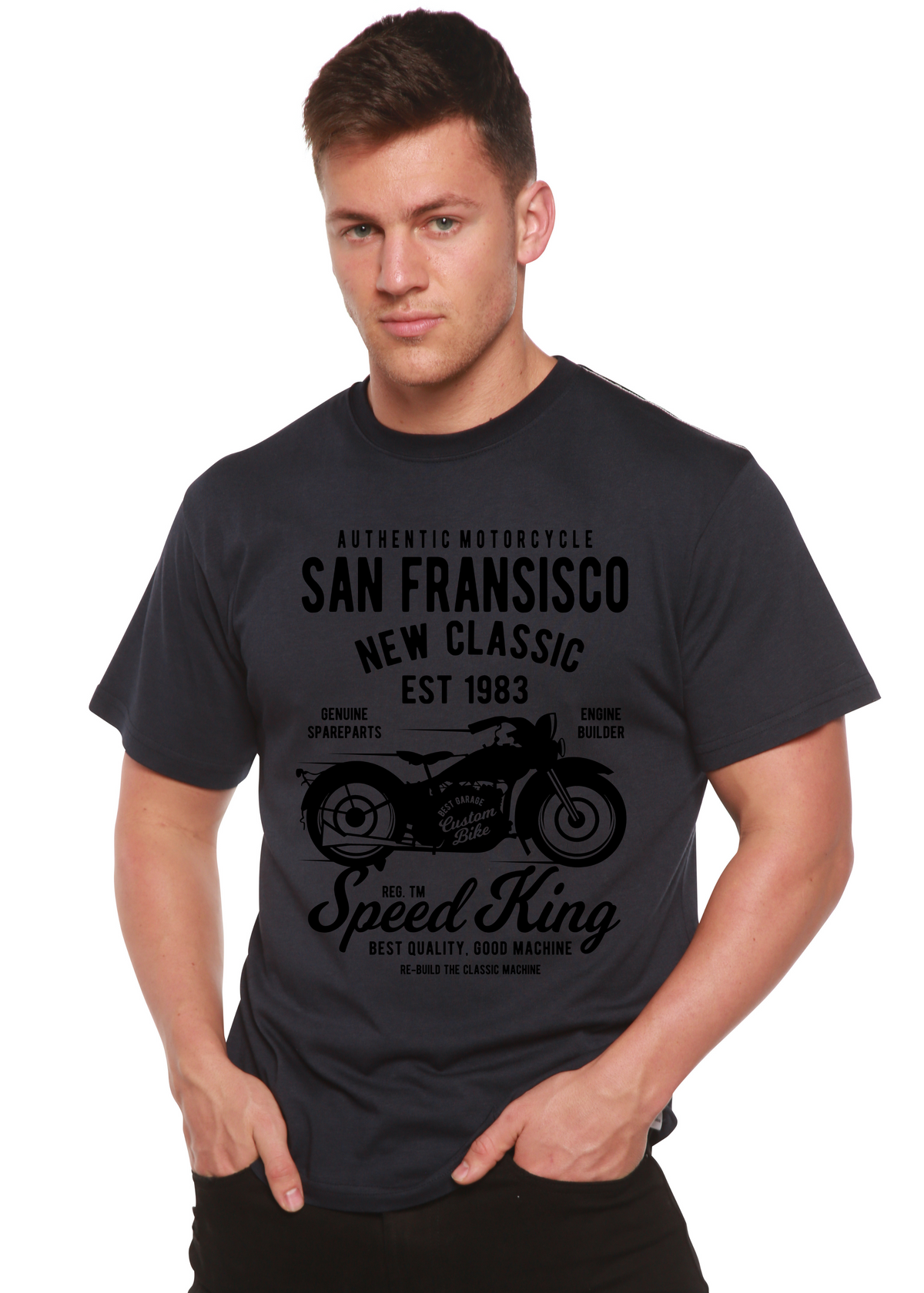 San Fransisco Spun Bamboo® Men's Bamboo Viscose/Organic Cotton Short Sleeve Graphic T-Shirt