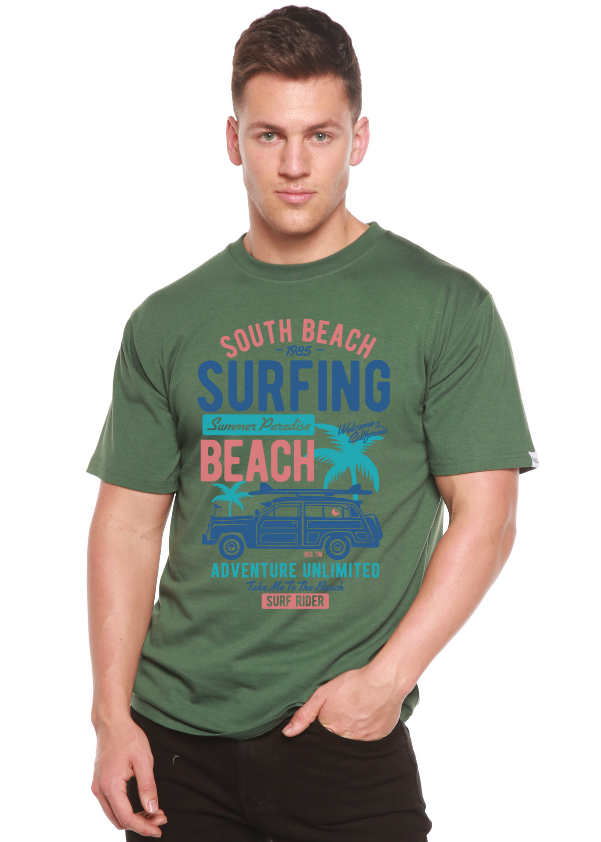 South Beach Spun Bamboo® Men's Bamboo Viscose/Organic Cotton Short Sleeve Graphic T-Shirt
