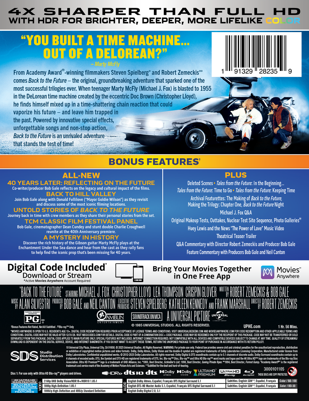 Back to the Future Limited Edition Steelbook (4K Ultra HD + Blu-ray™ + Digital Code) [2025]