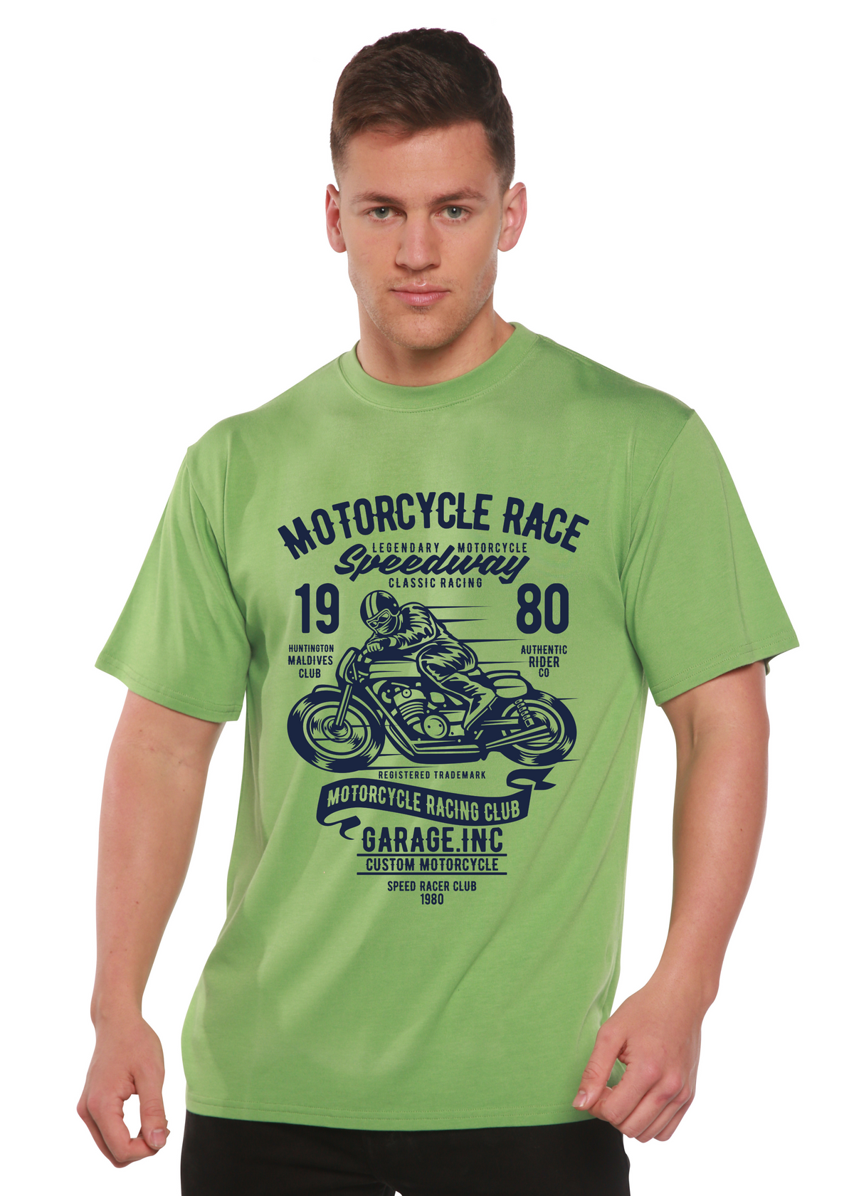 Motorcycles Race Men's Bamboo Viscose/Organic Cotton Short Sleeve Graphic T-Shirt