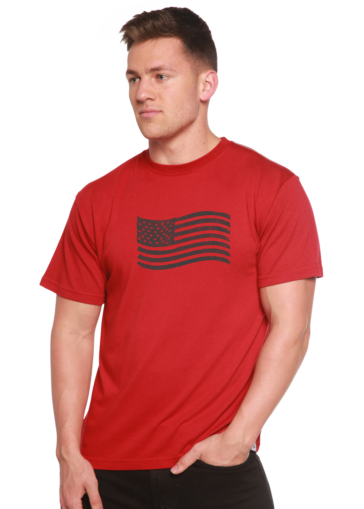 American Flag Men's Bamboo Short Sleeve Graphic T-Shirt