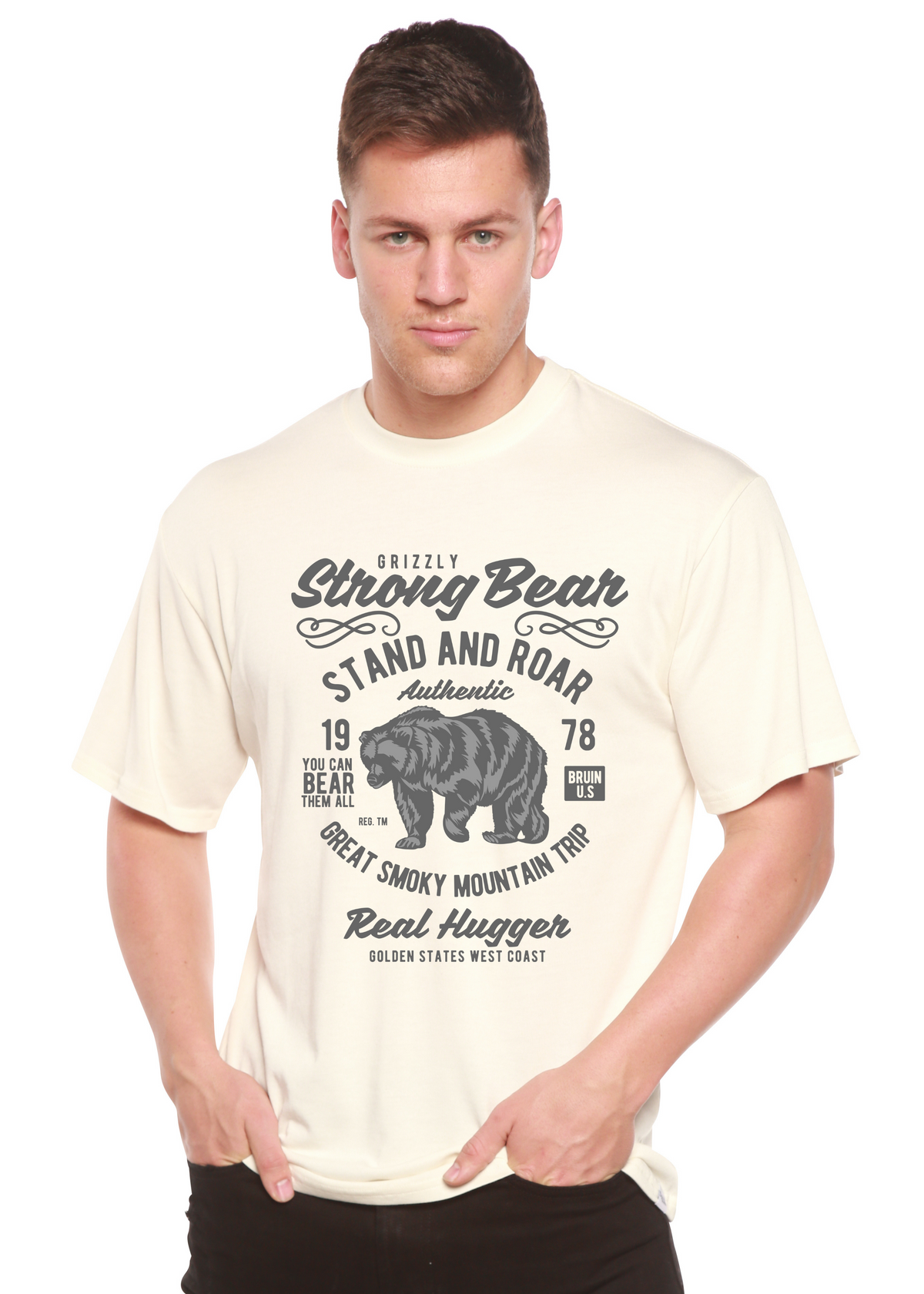Strong Bear Spun Bamboo® Men's Bamboo Viscose/Organic Cotton Short Sleeve Graphic T-Shirt