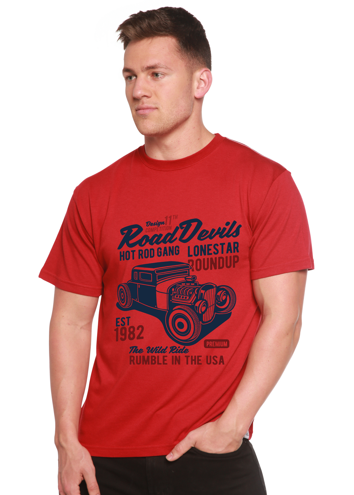Road Devils Spun Bamboo® Men's Bamboo Viscose/Organic Cotton Short Sleeve Graphic T-Shirt