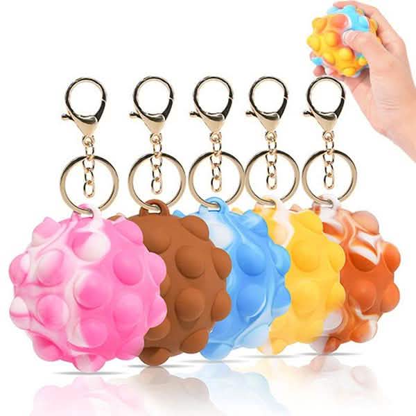 3D Pop Ball Fidget Toy Keychain Stress Reliever For Children and Adults