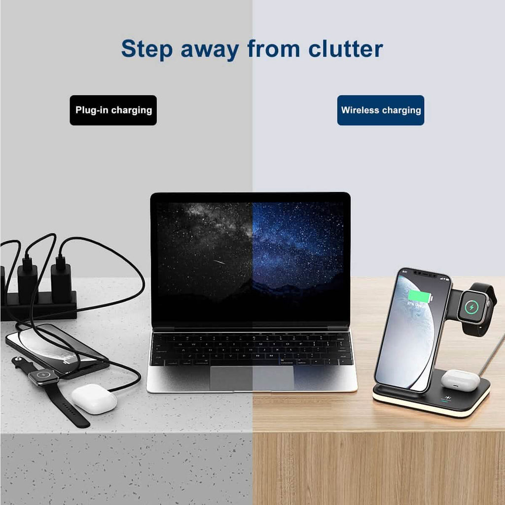 4-in-1 Wireless Charging Stand with Night Light
