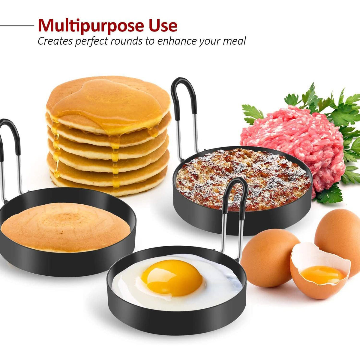 4-Pack: Stainless Steel Egg Cooking Ring