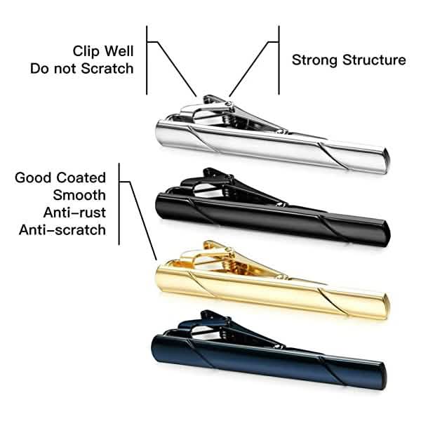 4-Piece: Men's Tie Clips