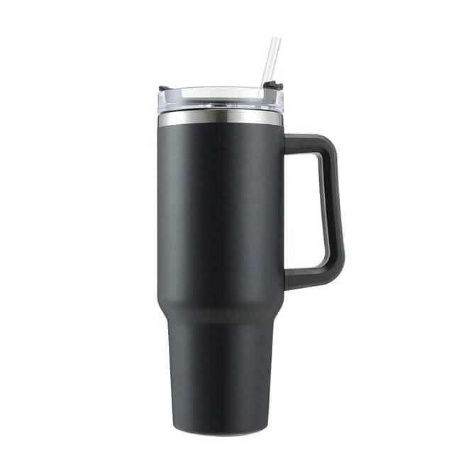 40oz Reusable Vacuum Tumbler with Insulated Double Wall and Cup Handle