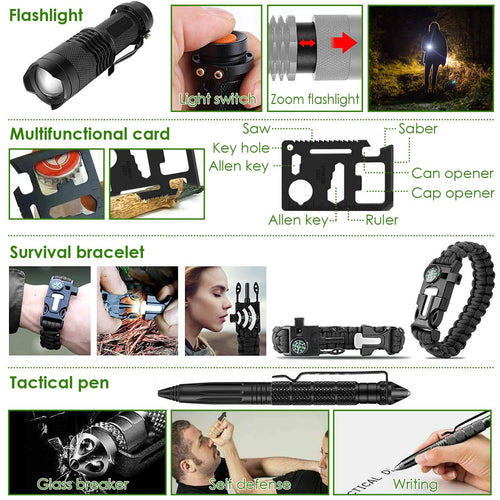 47-Pieces: Emergency Survival Kit EDC Gear Equipment Tool with Pouch