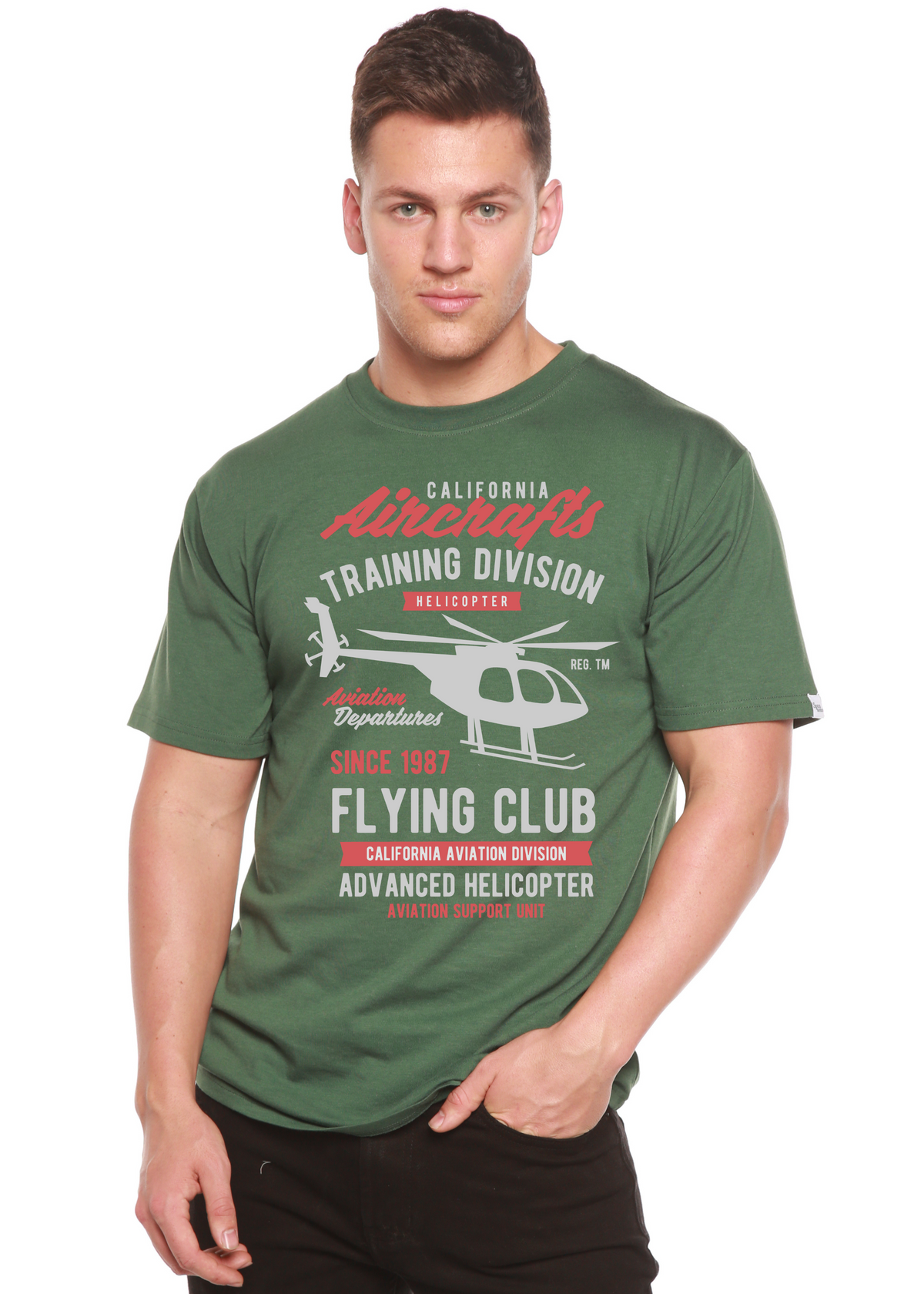California Aircraft Men's Bamboo Viscose/Organic Cotton Short Sleeve Graphic T-Shirt