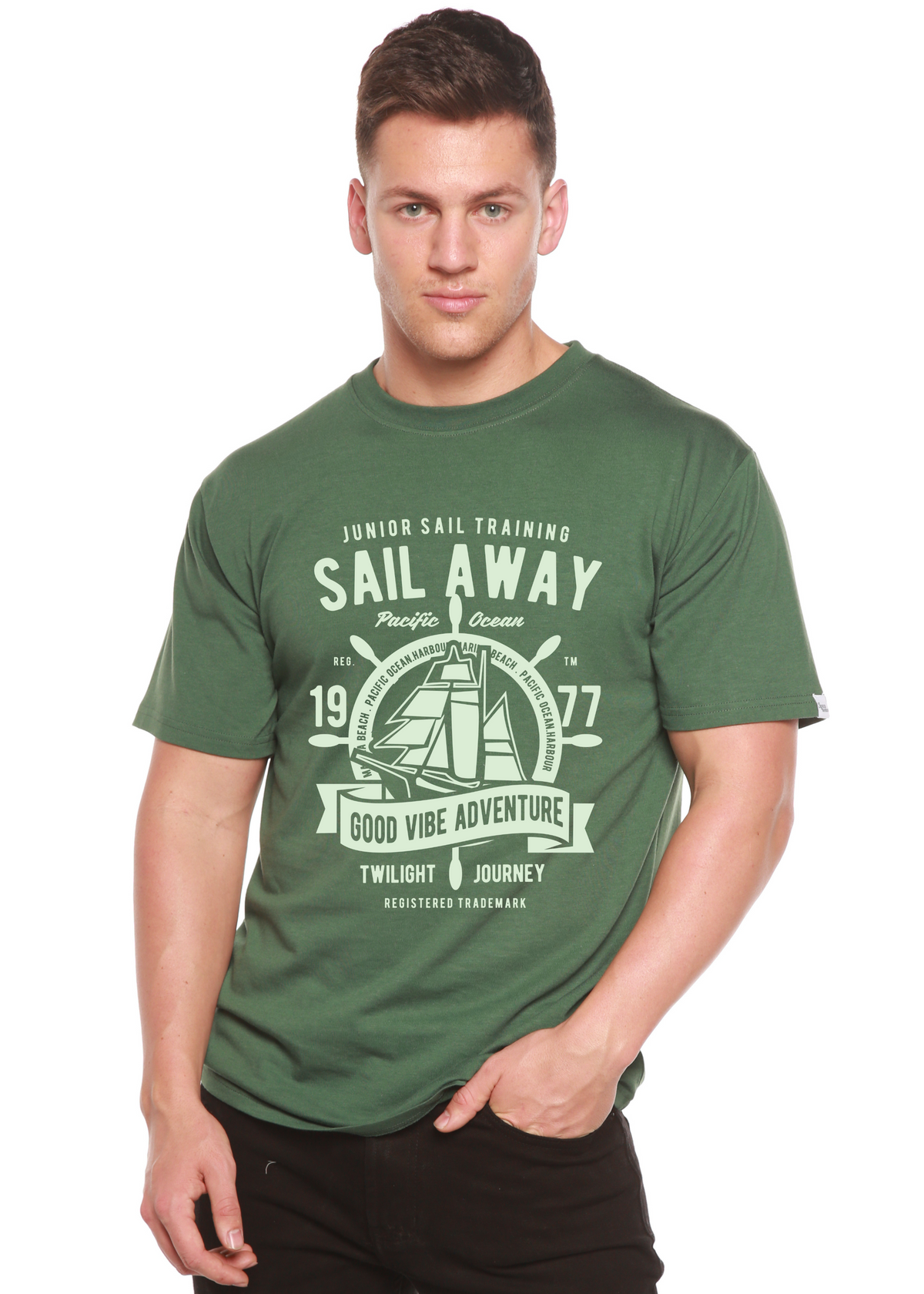 Sail Away Spun Bamboo® Men's Bamboo Viscose/Organic Cotton Short Sleeve Graphic T-Shirt