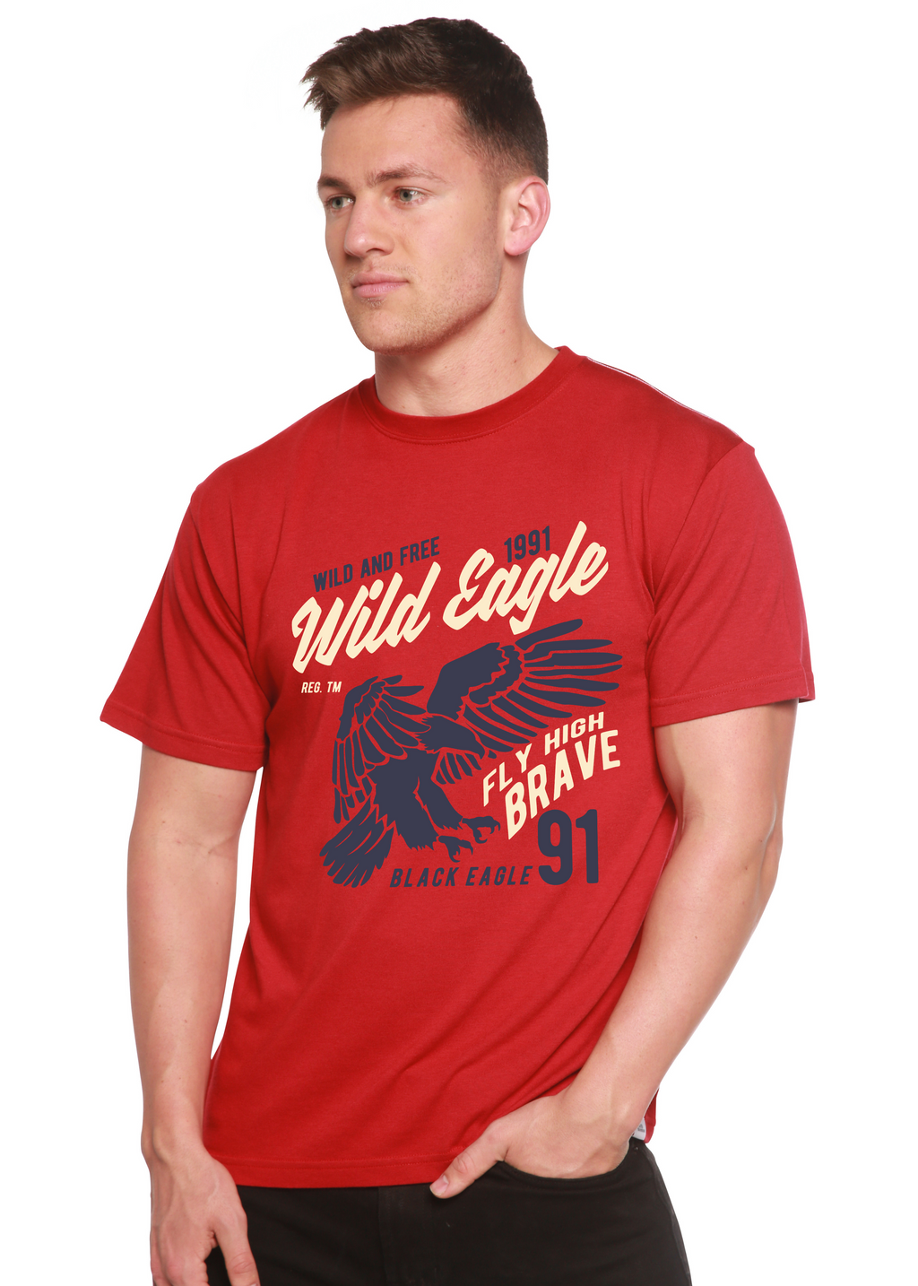 Wild Eagle Spun Bamboo® Men's Bamboo Viscose/Organic Cotton Short Sleeve Graphic T-Shirt