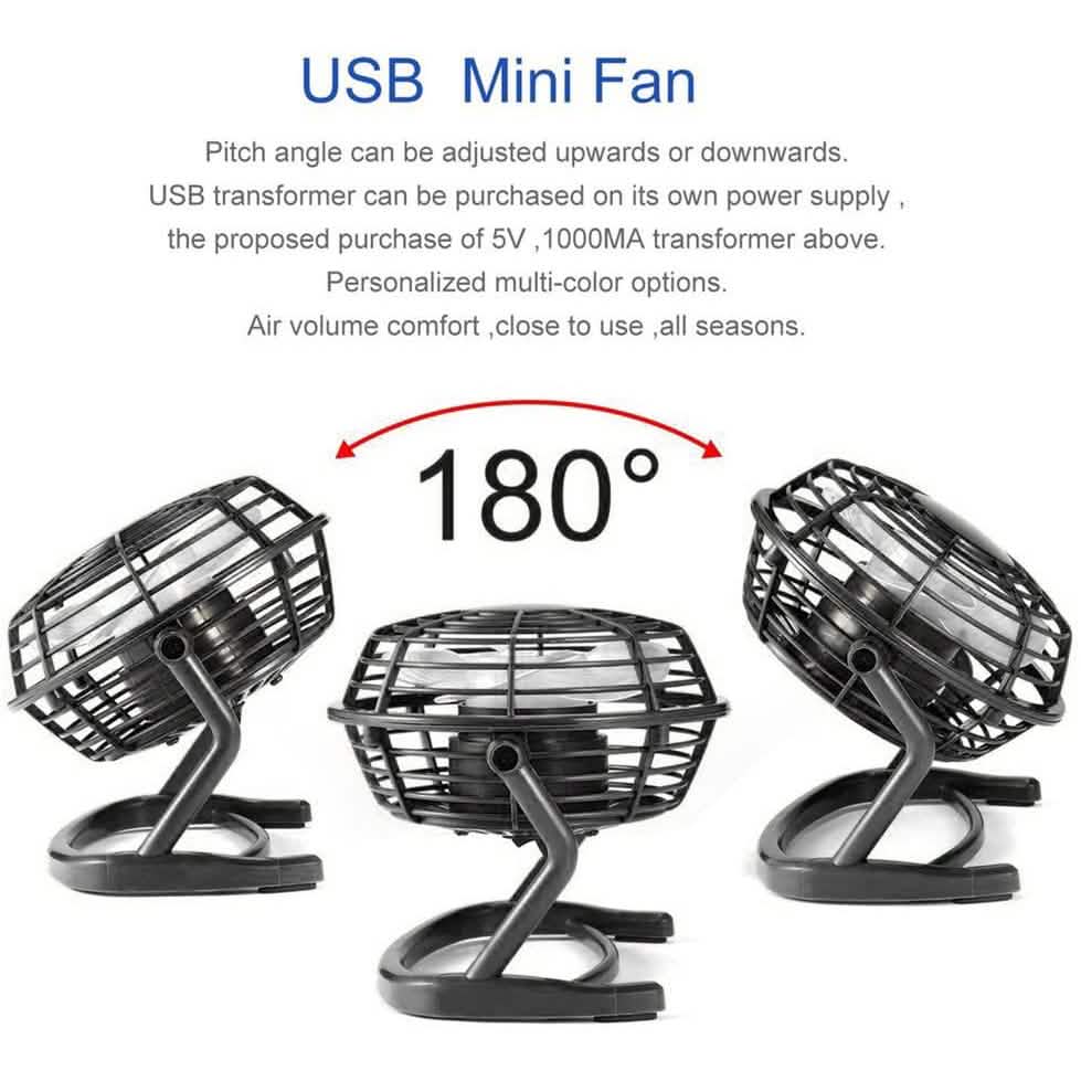 5-Inch USB Personal Desk Fan