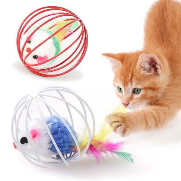 5-Pack: Pet Cat Kitten Playing Mouse Ball Cage
