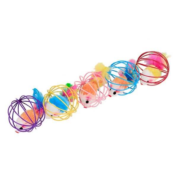 5-Pack: Pet Cat Kitten Playing Mouse Ball Cage