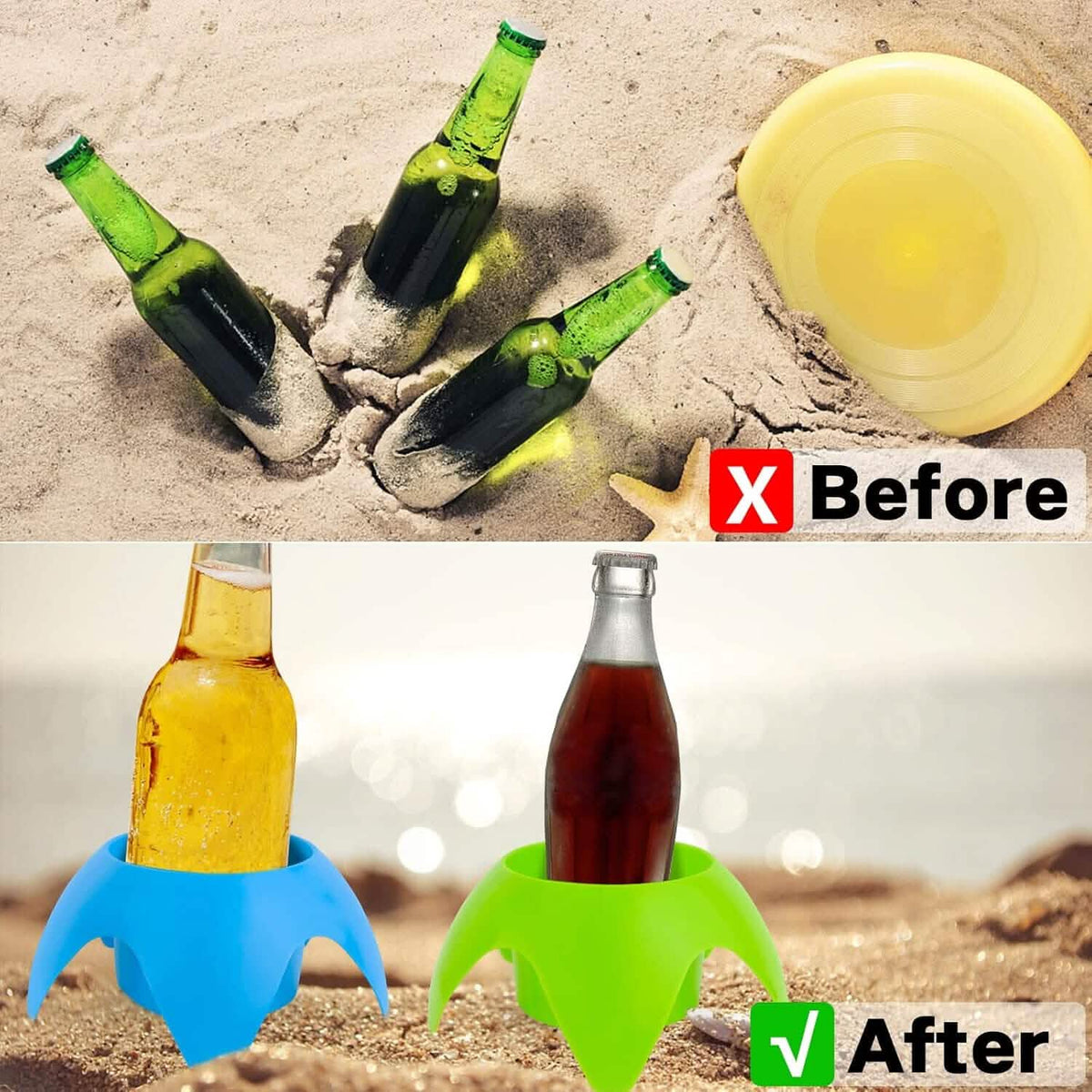 5-Piece: Seaside Plastic Beach Cup Holder