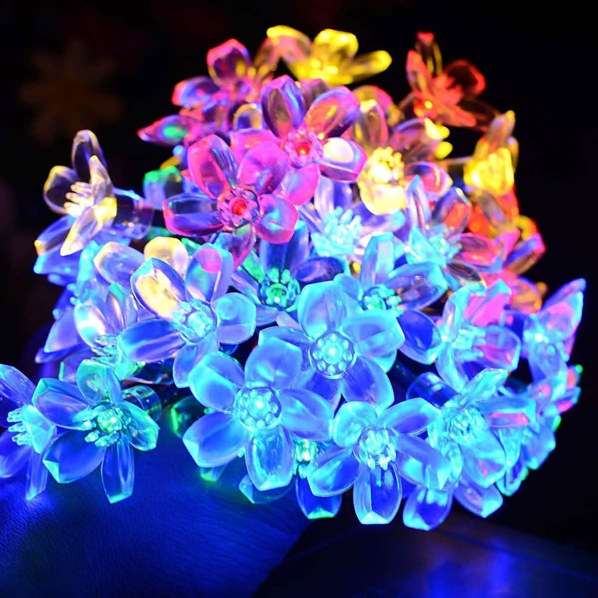 50 LED Fairy Flower Blossom Solar String Lights