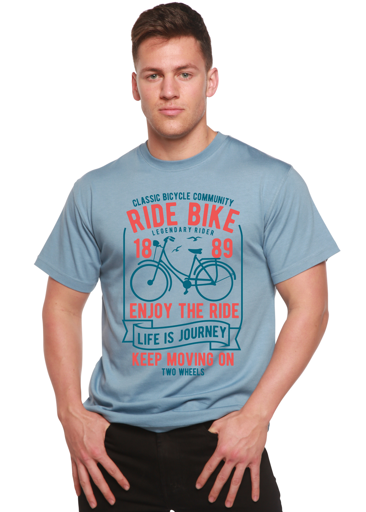 Ride Bike Spun Bamboo® Men's Bamboo Viscose/Organic Cotton Short Sleeve Graphic T-Shirt