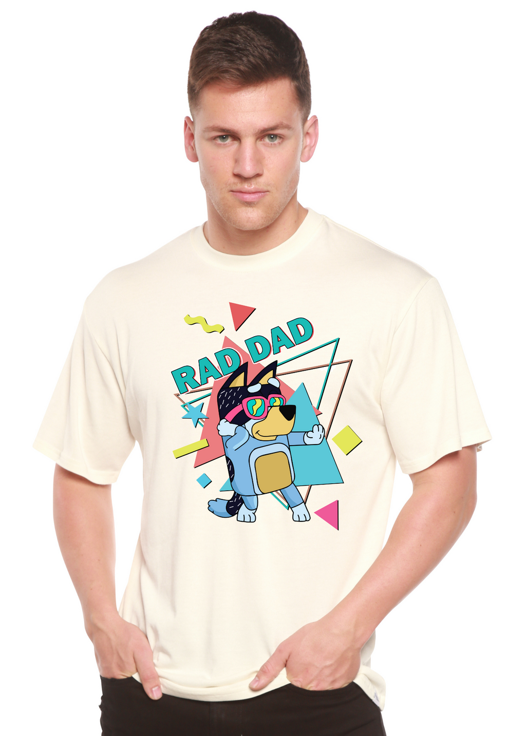 Rad Dad Bluey Men's Bamboo Short Sleeve Graphic T-Shirt