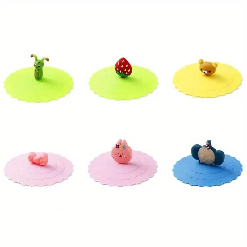 6-Pack: Leak-proof and Dustproof Silicone Cup Cover for Ceramic Tea Cups and Water Cups