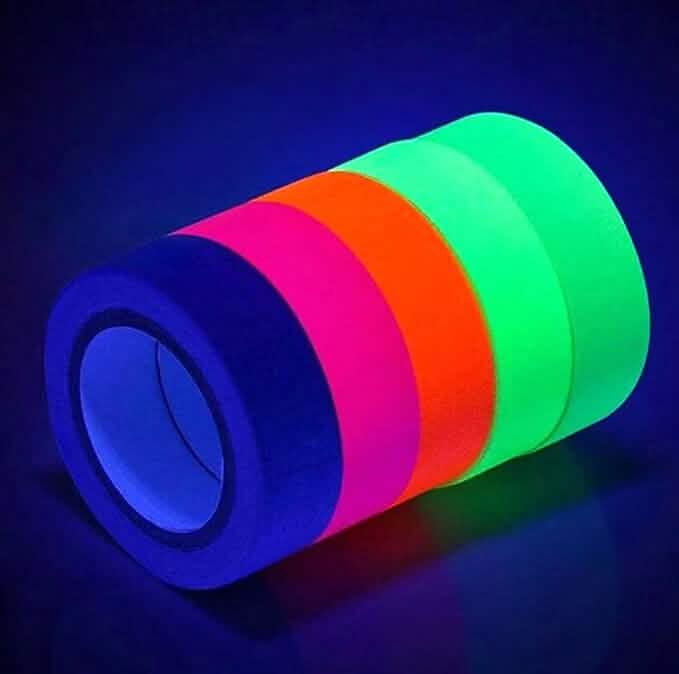 6-Pack: UV Gaffer Fluorescent Party Tape Blacklight Reactive Glow In The Dark Tape