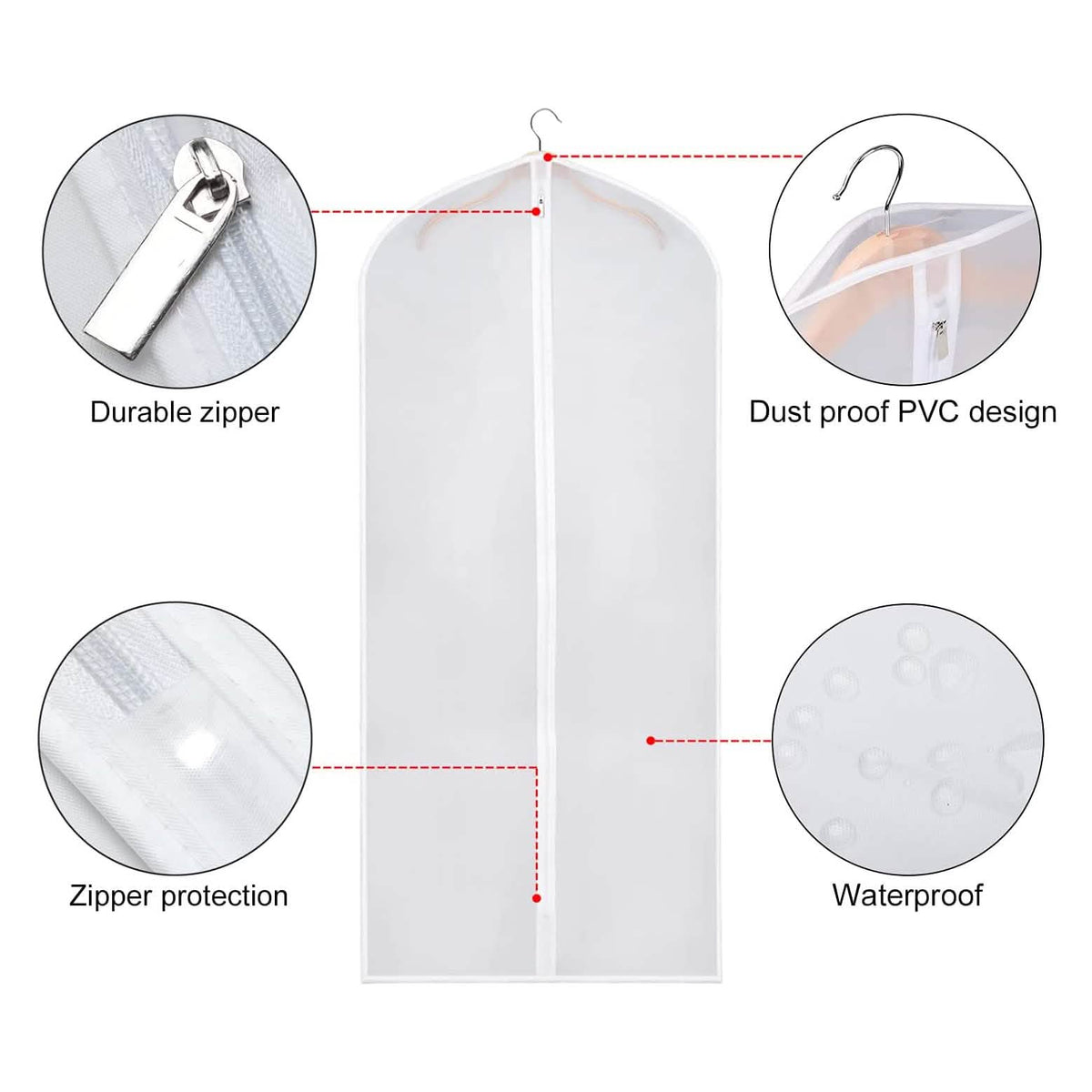 6-Pieces: Zilink Clear Garment Bag Dress Bags