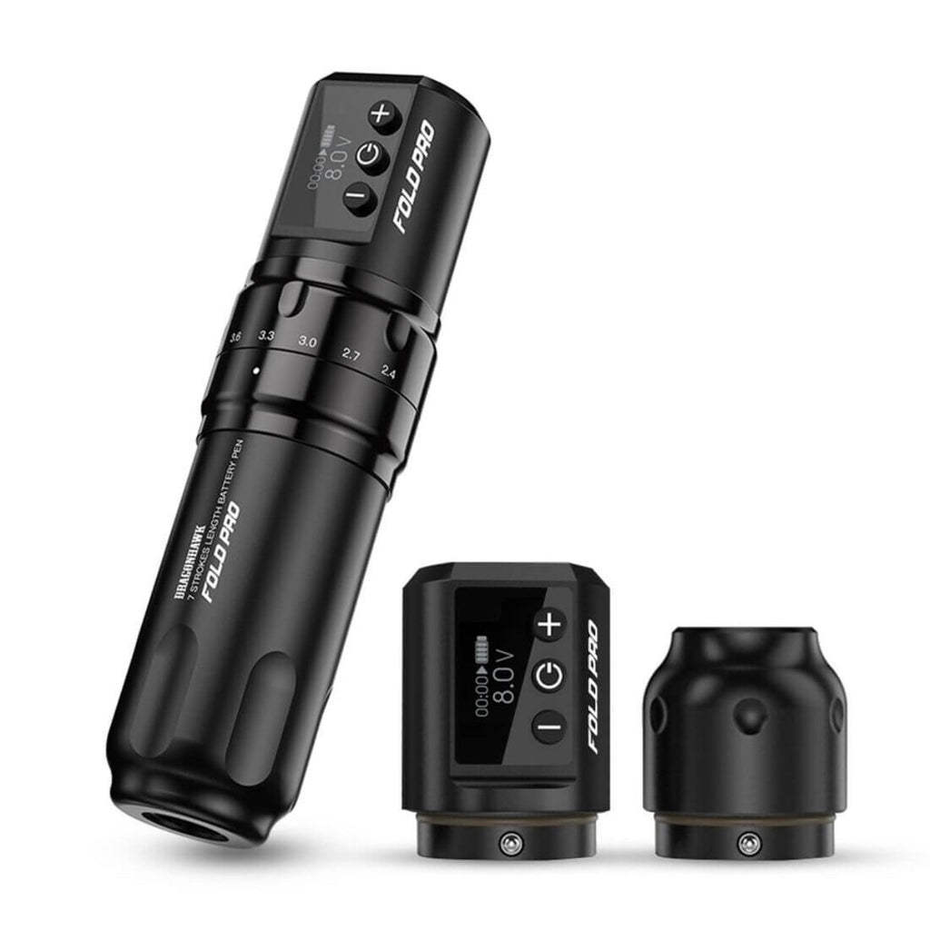Dragonhawk Wireless Tattoo Pen Machine with 7 Stroke Length | Fold Pro
