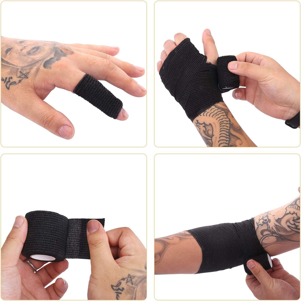 Self Adherent Cohesive Bandages Wrap 2" x 5 Yards, 12 Rolls