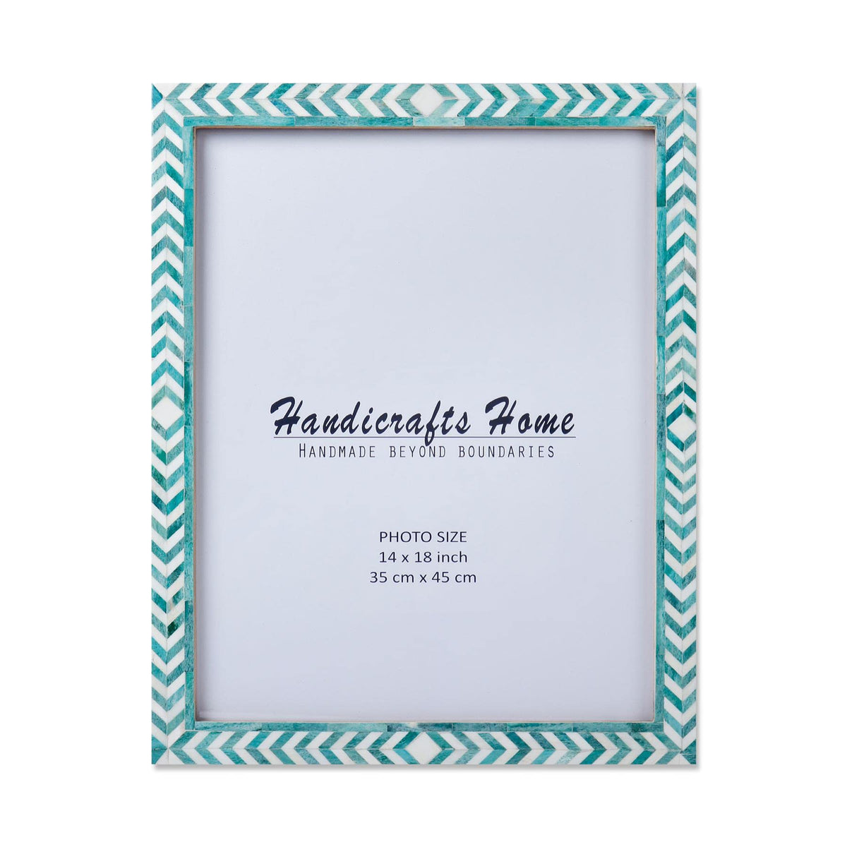 Poster Frame Taj Pattern Collection Bone Inlay, Green, 6 Sizes