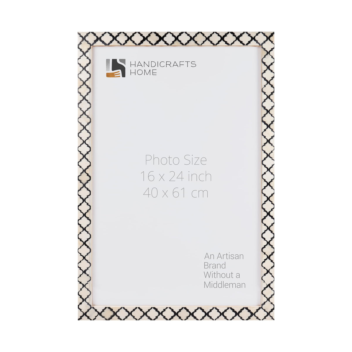 Moroccan Poster Frames Bone Inlay, Black, 9 Sizes