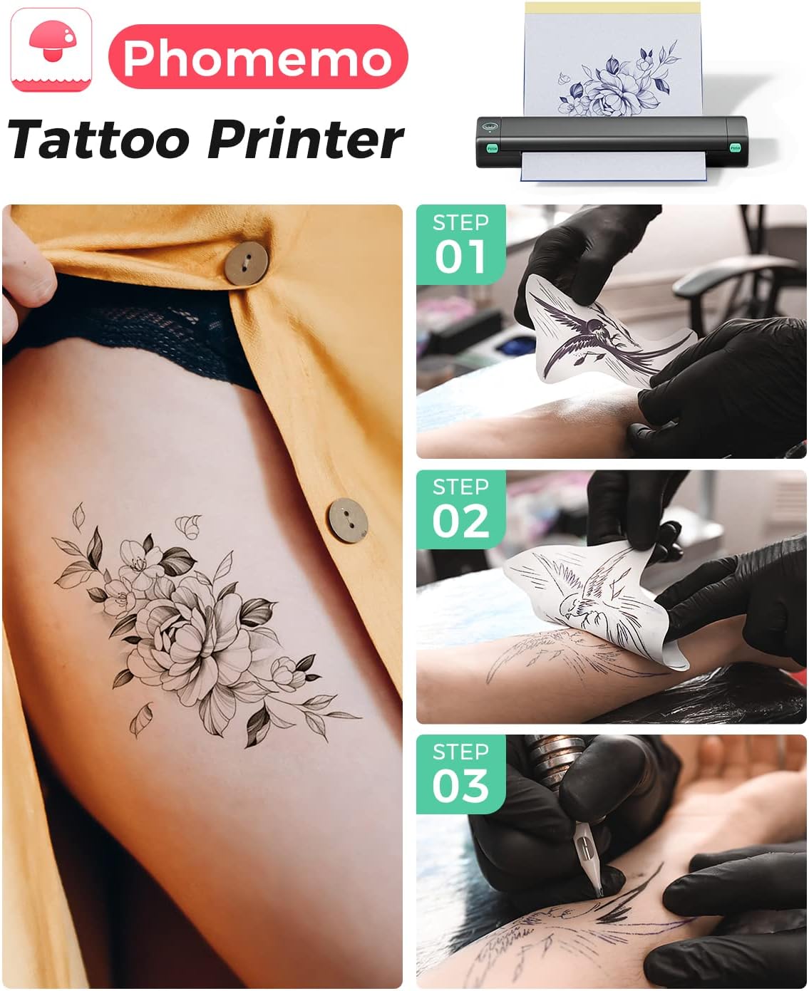 Phomemo M08F Wireless Tattoo Transfer Stencil Printer 216mm