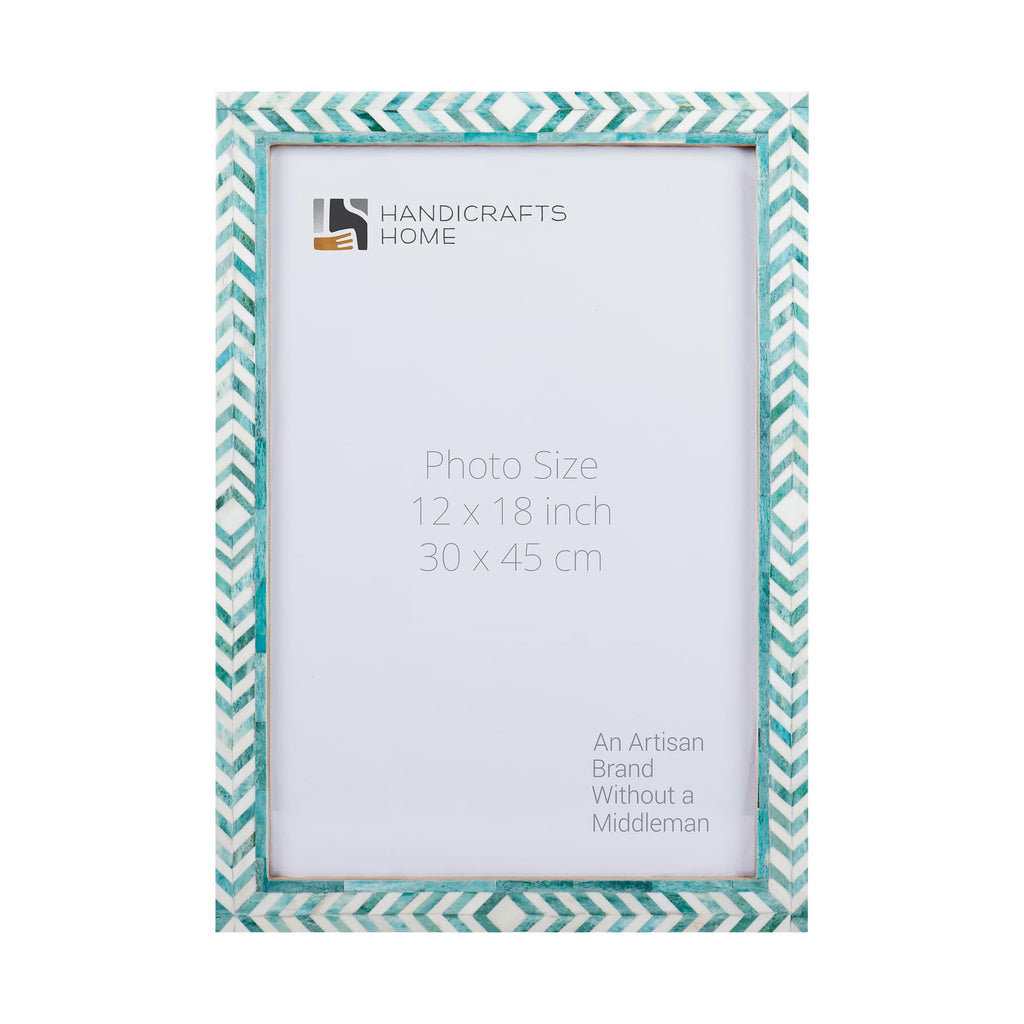 Poster Frame Taj Pattern Collection Bone Inlay, Green, 6 Sizes