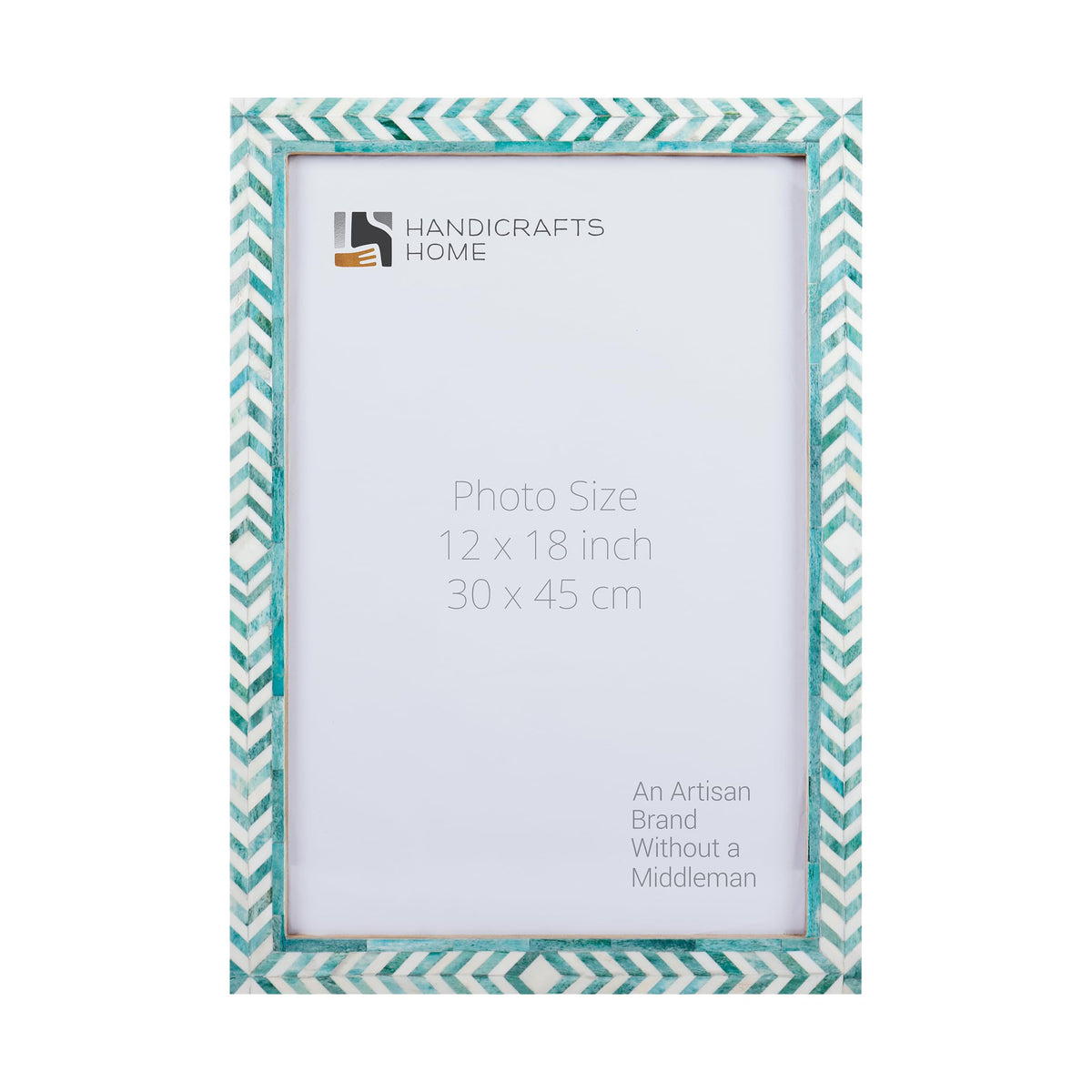 Poster Frame Taj Pattern Collection Bone Inlay, Green, 6 Sizes