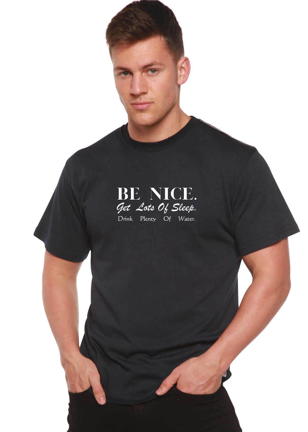 Be Nice Men's Bamboo Viscose/Organic Cotton Short Sleeve Graphic T-Shirt