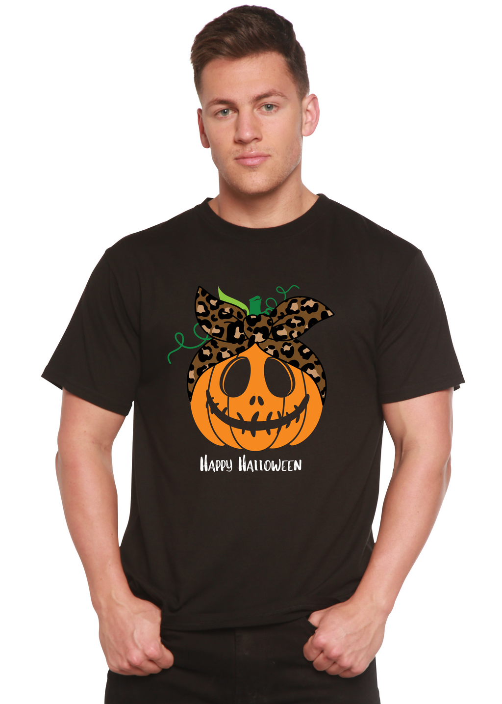 Happy Halloween Men's Bamboo Viscose/Organic Cotton Short Sleeve Graphic T-Shirt