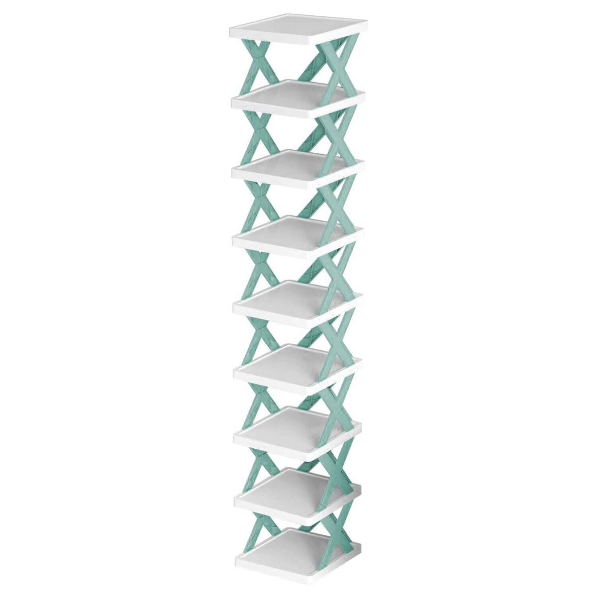9-Tier Narrow Entryway Shoe Rack Plastic Vertical Shoe Organizer